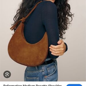 nwt Reformation Rosetta Medium Suede Shoulder Bag Retail $398